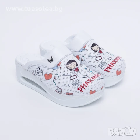 🥁 Намаление - Работни чехли за фармацевти от естествена кожа | Марка Tuasolea, снимка 1