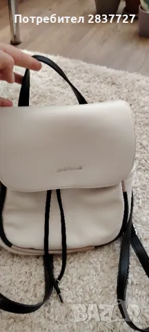 кожена раница цвят екрю, снимка 2 - Раници - 48037546