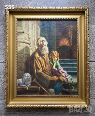 Голяма стара картина масло на платно