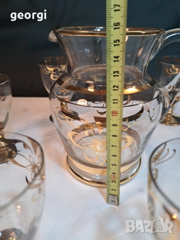 български луксозен сервиз за вино с позлата 27/5, снимка 9 - Сервизи - 51780820