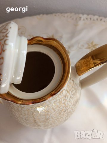 Ретро немски порцеланов чайник с позлата    19/3, снимка 5 - Сервизи - 35317733