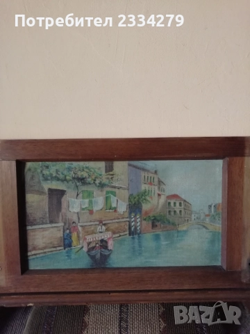 Античен голям триптих, стари рисувани картини на платна. , снимка 11 - Пана - 51802904