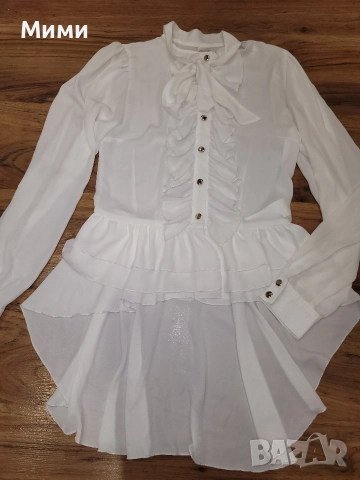 Бяла риза Lucy с удължен гръб