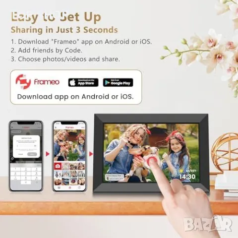 Нова Интерактивна WiFi фоторамка 10.1 инча - споделяне на снимки и видеа, снимка 4 - Други стоки за дома - 49804794