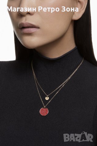 Колие Swarovski Носено е веднъж, неразличимо от ново, в оригиналната си кутийка, снимка 4 - Колиета, медальони, синджири - 43089624