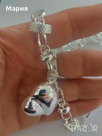 Сребърен ланец и гривна, снимка 3 - Бижутерийни комплекти - 27691403