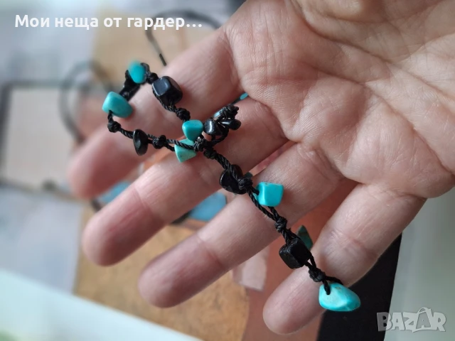 Винтидж колие и гривна тюркоаз.Лондон, снимка 3 - Бижутерийни комплекти - 50963054