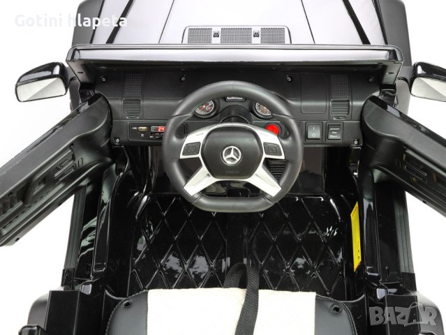 Акумулаторен джип Mercedes G 63 AMG 4x4 12V батерия,MP3, с меки гуми с Кожена седалка, снимка 12 - Детски велосипеди, триколки и коли - 40539470