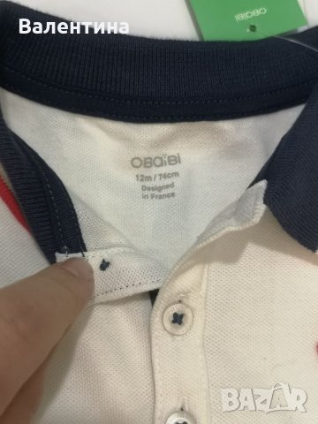 Okaidi-Obaibi тениска момче 12м/74см, снимка 2 - Бебешки блузки - 35005993