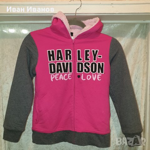 Харли Дейвидсън Harley-Davidson Памучен суичър  размер 7/8, снимка 3 - Детски анцузи и суичери - 43884310
