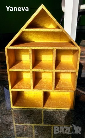 Етажерка,шкаф,къща за миниатюри от дърво в златисто, снимка 8 - Етажерки - 35548457