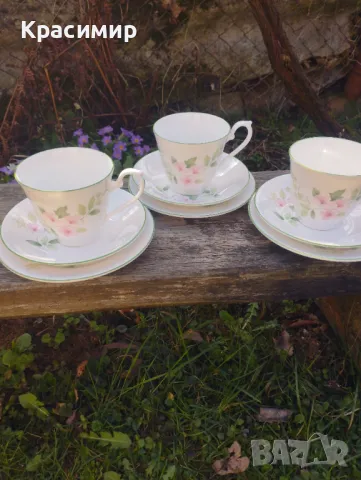3 бр. троен сет Royal Kendall от фин костен порцелан.  12 лв. за бр.