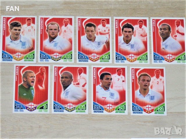 Комплект от 100 бр. футболни карти MATCH ATTAX от Световното първенство по футбол в ЮАР 2010 TOPPS, снимка 2 - Фен артикули - 39392000