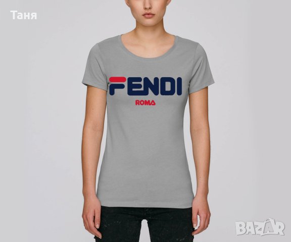  Дамска вталена тениска Fendi реплика 2 цвята и всички размери  , снимка 2 - Тениски - 28647978