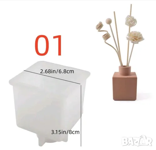 Молд ваза два вида - кръгла и квадратна, снимка 7 - Форми - 49317109