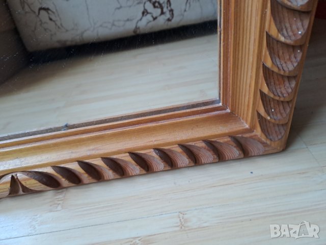 Ретро огледало с резбована дървена рамка, снимка 2 - Други стоки за дома - 38494865