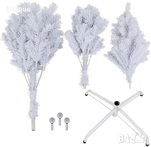 Коледна Снежно бяла или зелена елха с шишарки + пласмасова стойка ТОП ПРЕДЛОЖЕНИЕ, снимка 14 - Декорация за дома - 52495394