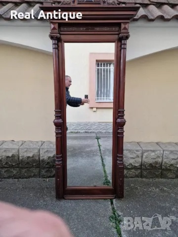 Огромно антикварно френско огледало масив резба , снимка 6 - Антикварни и старинни предмети - 49523382