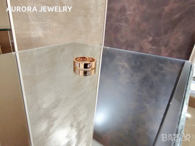 CARTIER Love Rose Gold 6 Diamonds Classic Model Пръстен, снимка 7 - Пръстени - 53238886