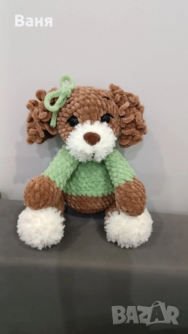 Ръчно плетено кученце, снимка 6 - Плюшени играчки - 51946319