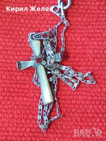 СТАР СКЪПОЦЕНЕН РЕТРО СТИЛ СРЕБЪРЕН 925 НАГРЪДЕН КРЪСТ със СРЕБЪРНА СРЕБРО 925 ФИНА ВЕРИЖКА 26029