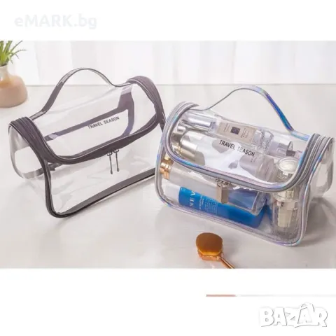 Несесер за тоалетни принадлежности от прозрачен PVC, снимка 1