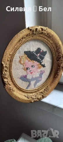 Малък винтидж гоблен , снимка 3 - Гоблени - 51867430