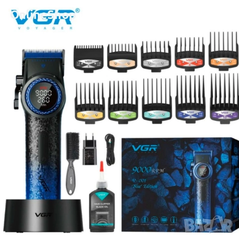 Професионална машинка за подстригване VGR PRO V-001, Син, снимка 7 - Други инструменти - 52813512