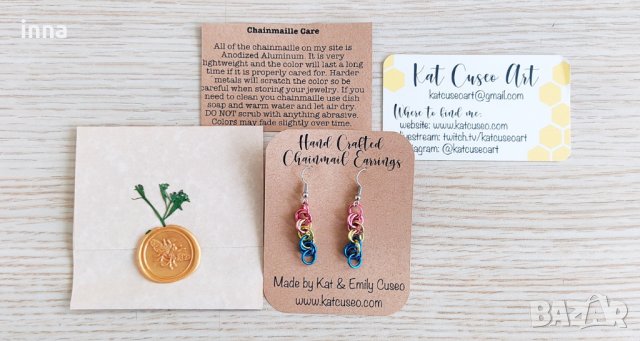 Арт обеци KAT CUSEO, нови, оригинални, снимка 2 - Обеци - 40588572