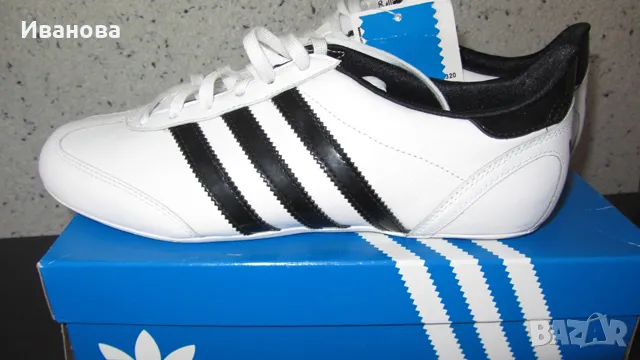Сникърси ADIDAS. Бели кожени маратонки, снимка 5 - Маратонки - 49611348