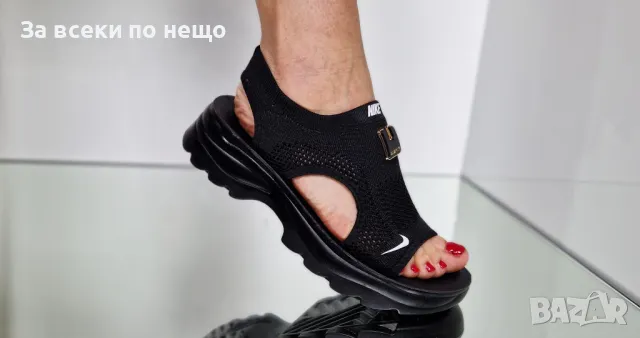Nike Дамски Черни Сандали С Метален Акцент Найк Код P600, снимка 5 - Сандали - 50427795
