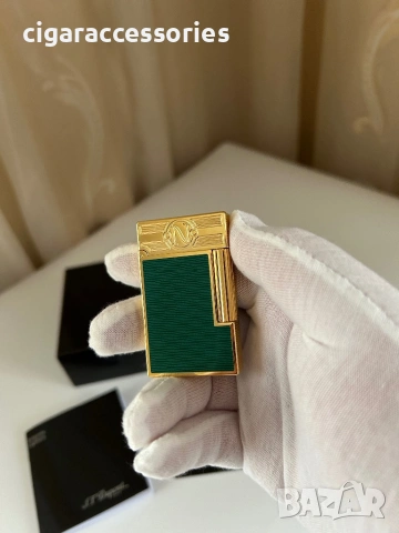 Запалка S.T. Dupont Ligne 2 Green Pacific – 2 пламъка, пълен комплект, снимка 6 - Запалки - 53450989