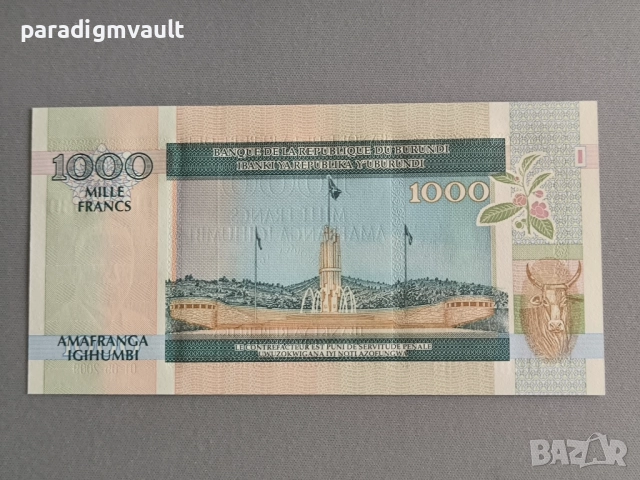 Банкнота - Бурунди - 1000 франка UNC | 2009г., снимка 2 - Нумизматика и бонистика - 52055916