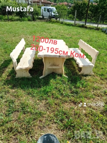 маси и пейки с жив ръб, снимка 3 - Градински мебели, декорация  - 52202208