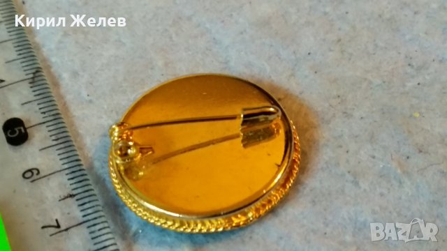 Стара ПОЗЛАТЕНА ФЛОРАЛНА РЕТРО АРТ БРОШКА РЪЧНО ИНКРУСТИРАНИ КЪСЧЕТА ВЕНЕЦИАНСКО СТЪКЛО МУРАНО 34561, снимка 7 - Антикварни и старинни предмети - 39072329