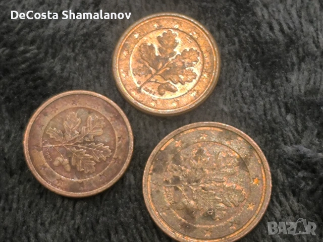 Евро монети 1 и 2 цента  2002г Германия