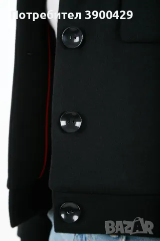 Дамско Вълнено късо Яке Terry jacket - Черно, снимка 5 - Якета - 47377317