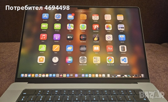 МНОГО ЗАПАЗЕН! MacBook Pro M2 16" 2023, 512 GB SSD, 16GB RAM + ПОДАРЪК, снимка 8 - Лаптопи за работа - 52923310