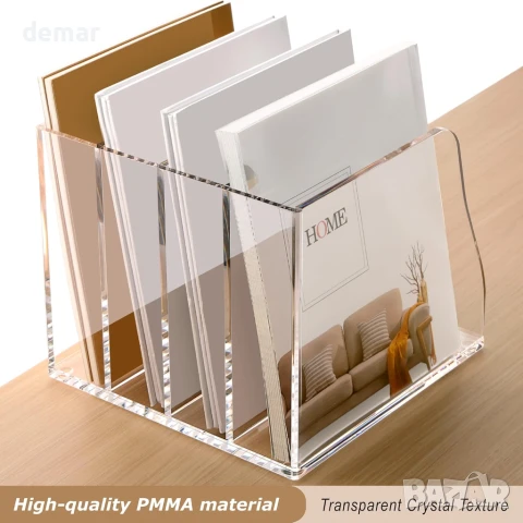 Акрилен органайзер за документи SANRUI, 4 вертикални отделения, снимка 6 - Други стоки за дома - 50445862