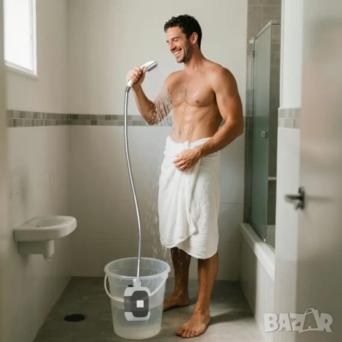 Преносим душ с USB помпа - Без необходимост от монтаж, снимка 2 - Други стоки за дома - 51588357