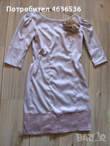 Дамска Рокля сатен с дантела, снимка 2 - Рокли - 53438008