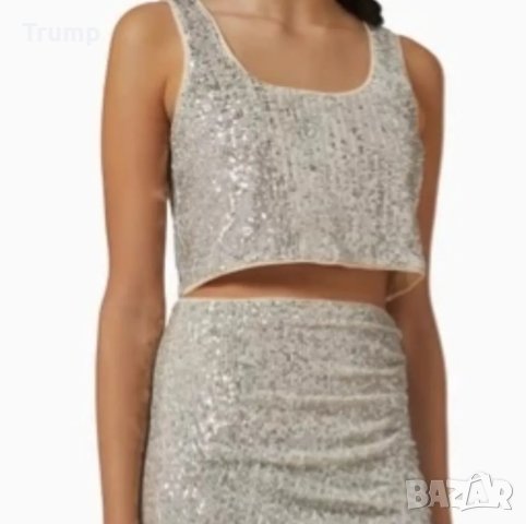 Потник с паети в цвят злато, сномееация, снимка 2 - Потници - 43426239