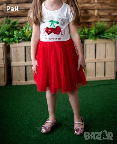 НАМАЛЕНИЕ ! Рокля с къс ръкав "Черешки" Breeze (2 години), снимка 2 - Бебешки рокли - 36598624