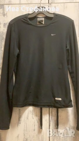 Страхотна наситено черна еластична унисекс фланела еластично трико  блуза Найк - Nike , снимка 3 - Блузи с дълъг ръкав и пуловери - 32491594