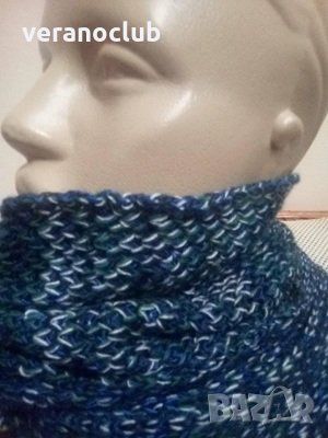 Дамски кръгъл шал Цветно плетиво 2, снимка 2 - Шалове - 27365825