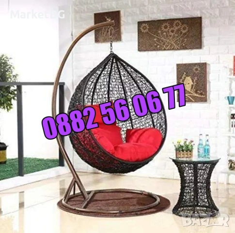 Градинска люлка тип гнездо, люлка гнездо, кафява с въглавници, снимка 3 - Градински мебели, декорация  - 53241660