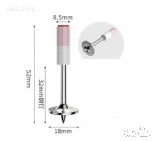 Пирони за пистолет, големи, заряд, прави, Ф8,5x32mm, кутия 200бр.