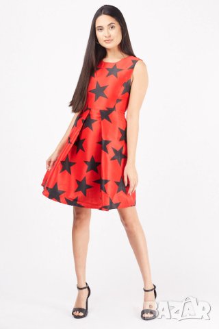 Нова червена рокля със звезди , снимка 3 - Рокли - 43362732