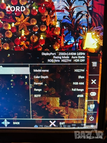 Монитор ASUS ROG STRIX XG27WQ - 2K,165Hz,1Ms, снимка 8 - Монитори - 52858894