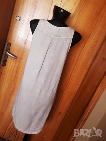 Сива широка рокля с реснички С/М, снимка 4 - Рокли - 33382133